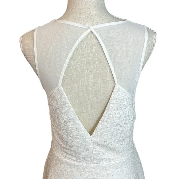 Bar III Sleeveless Above Knee Mini Dress White Glitter Womens XL Bride Bridal - Picture 5 of 10
